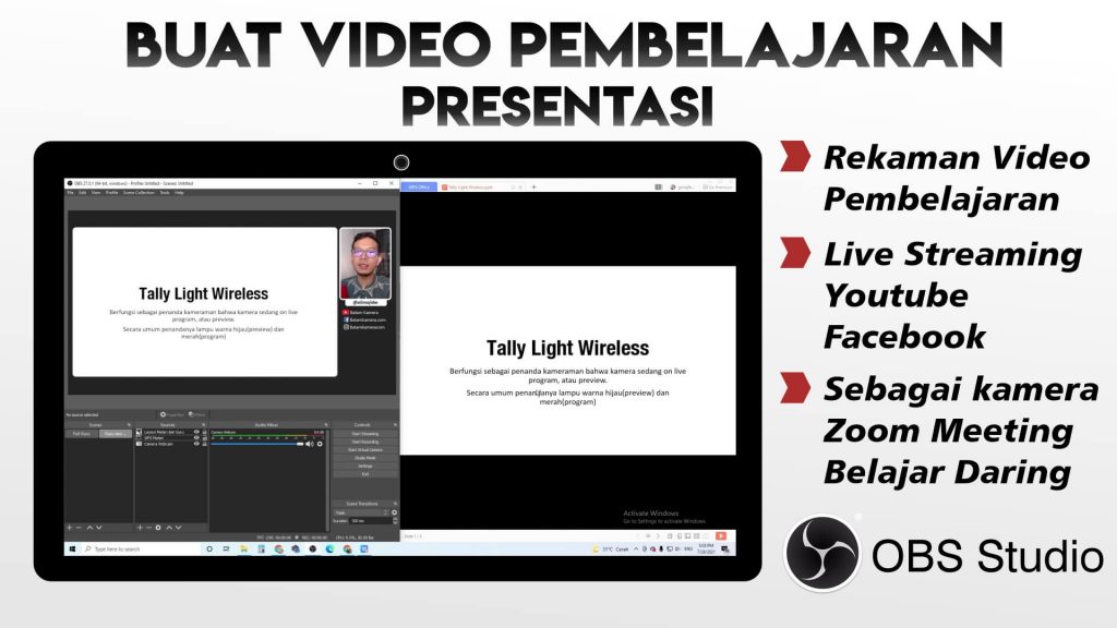 Membuat Video Pembelajaran Ke Zoom Meeting Menggunakan OBS Batam Kamera